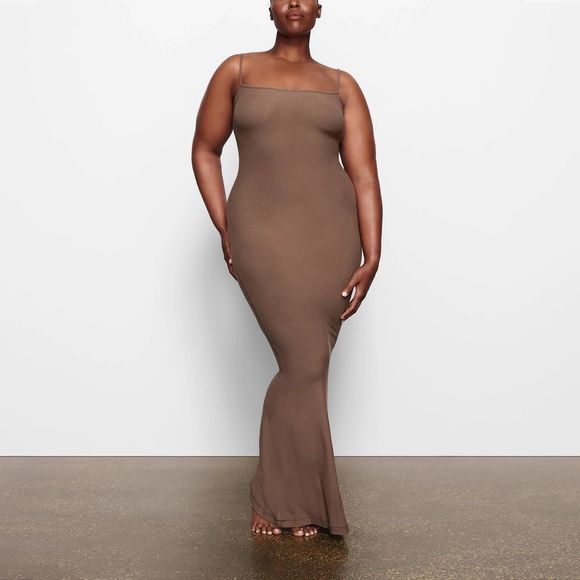 NWT Skims Soft Lounge Long Slip Dress XS Oxide - Picture 2 of 5